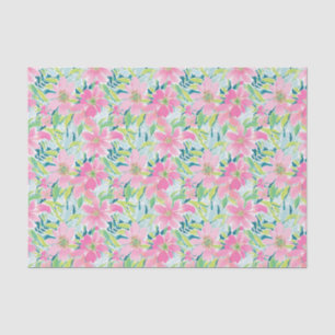 Preppy Palm Beach Print Pink und Green Blume Seidenpapier