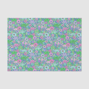 Preppy Palm Beach Print Pink und Green Camels Seidenpapier