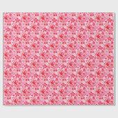 Preppy Palm Beach Print Rosa und Rote Blume Geschenkpapier (Flach)
