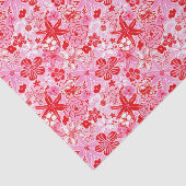 Preppy Palm Beach Print Rosa und Rote Blume Seidenpapier (Ausschnitt)