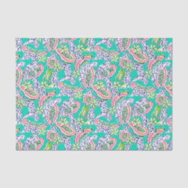 Preppy Palm Beach Print Tigers and Papayas Seidenpapier