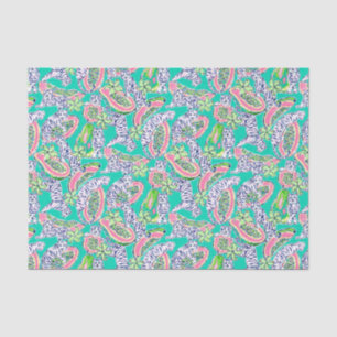 Preppy Palm Beach Print Tigers and Papayas Seidenpapier
