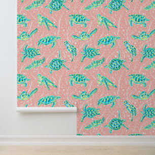 Preppy Palm Beach Schwimmturteln Tapete