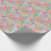 Preppy Palm Beach Starfish Muster Geschenkpapier (Ecke)