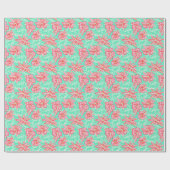 Preppy Palm Beach Tropical Blume Muster Geschenkpapier (Flach)