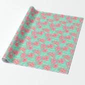 Preppy Palm Beach Tropical Blume Muster Geschenkpapier (Ungerollt)