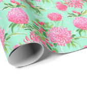 Preppy Palm Beach Tropical Blume Muster Geschenkpapier (Rolleneckpunkt)