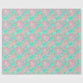 Preppy Palm Beach Tropical Blume Muster Geschenkpapier (Flach)