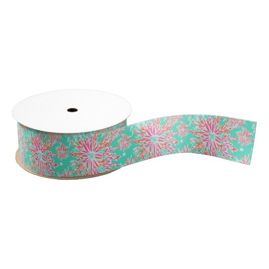 Preppy Palm Beach Tropical Blume Muster Ripsband (Spule)