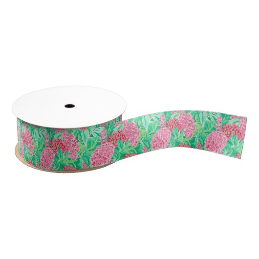 Preppy Palm Beach Tropical Blume Muster Ripsband (Spule)