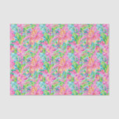 Preppy Palm Beach Tropical Blume Muster Seidenpapier (Vorderseite)