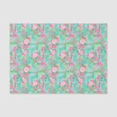 Preppy Palm Beach Tropical Blume Muster Seidenpapier (Vorderseite)