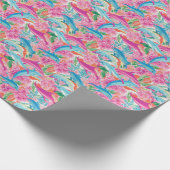 Preppy Palm Beach Tropical Delphins Muster Geschenkpapier (Ecke)