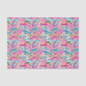 Preppy Palm Beach Tropical Delphins Muster Seidenpapier (Vorderseite)
