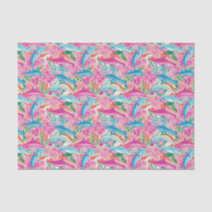 Preppy Palm Beach Tropical Delphins Muster Seidenpapier