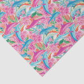 Preppy Palm Beach Tropical Delphins Muster Seidenpapier (Ausschnitt)