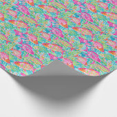 Preppy Palm Beach Tropical Fish Muster Geschenkpapier (Ecke)