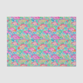 Preppy Palm Beach Tropical Fish Muster Seidenpapier