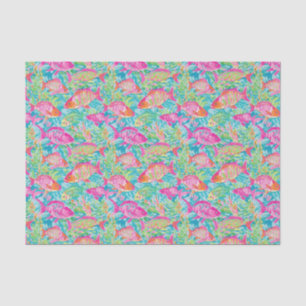Preppy Palm Beach Tropical Fish Muster Seidenpapier