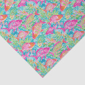 Preppy Palm Beach Tropical Fish Muster Seidenpapier (Ausschnitt)
