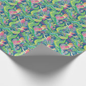 Preppy Palm Beach Tropical Mermaids Muster Geschenkpapier (Ecke)