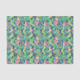 Preppy Palm Beach Tropical Mermaids Muster Seidenpapier