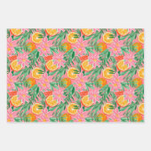 Preppy Palm Beach Tropical Orangen Muster Geschenkpapier Set (Vorderseite 3)