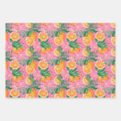 Preppy Palm Beach Tropical Orangen Muster Geschenkpapier Set (Vorderseite 2)