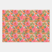 Preppy Palm Beach Tropical Orangen Muster Geschenkpapier Set (Vorderseite)
