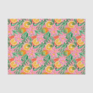 Preppy Palm Beach Tropical Orangen Muster Seidenpapier