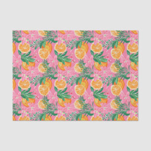 Preppy Palm Beach Tropical Orangen Muster Seidenpapier