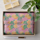 Preppy Palm Beach Tropical Orangen Muster Seidenpapier (Geschenk)