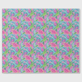Preppy Palm Beach Tropical Turtles Pattern Geschenkpapier (Flach)