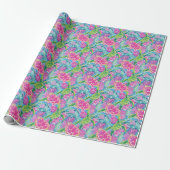Preppy Palm Beach Tropical Turtles Pattern Geschenkpapier (Ungerollt)