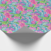 Preppy Palm Beach Tropical Turtles Pattern Geschenkpapier (Ecke)