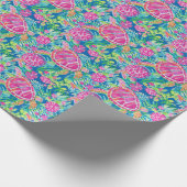 Preppy Palm Beach Tropical Turtles Pattern Geschenkpapier (Ecke)