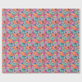 Preppy Palm Beach Tropical Turtles Pattern Geschenkpapier (Flach)