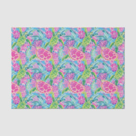 Preppy Palm Beach Tropical Turtles Pattern Seidenpapier