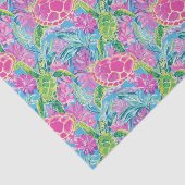 Preppy Palm Beach Tropical Turtles Pattern Seidenpapier (Ausschnitt)