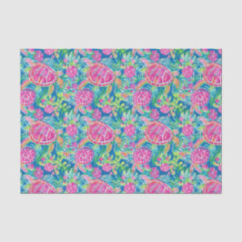 Preppy Palm Beach Tropical Turtles Pattern Seidenpapier