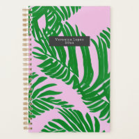 Preppy Palm Blätter rosa und grün