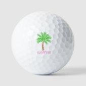 Preppy Palm Tree Custom Carbon Fibre Golfball (Vorderseite)
