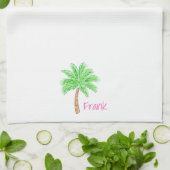 Preppy Palm Tree Personalisiert Geschirrtuch (Gefaltet)