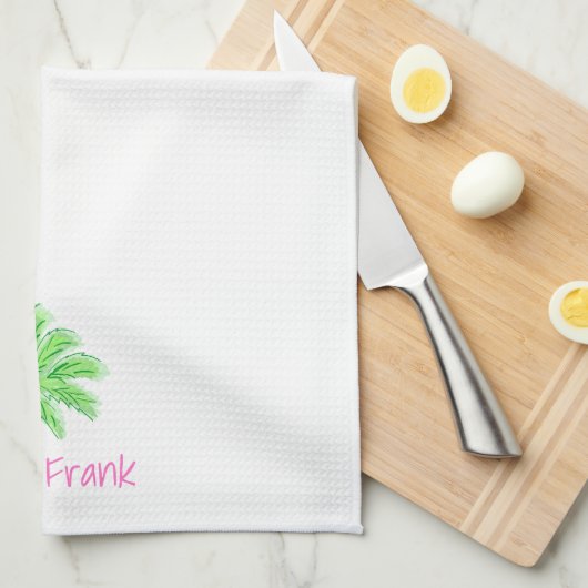 Preppy Palm Tree Personalisiert Geschirrtuch (Viertel Falte)