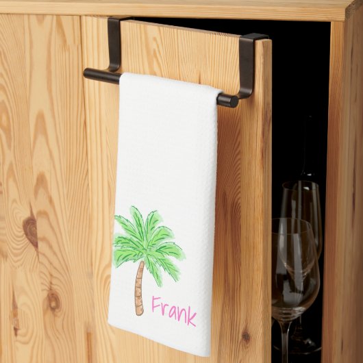 Preppy Palm Tree Personalisiert Geschirrtuch (Drittel gefaltet)