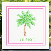 Preppy Palm Tree Personalisierte Grenze Serviette