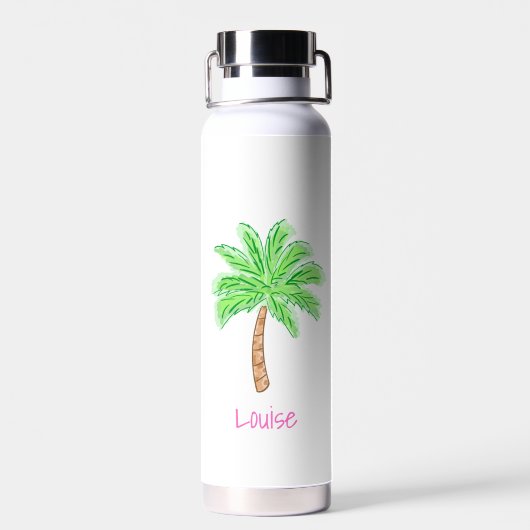 Preppy Palm Tree Personalized  Trinkflasche (Rückseite)