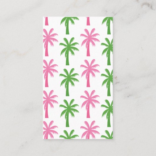 Preppy Palm Trees Business oder Contact Cards Visitenkarte (Rückseite)
