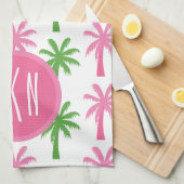 Preppy Palm Trees Mit Monogramm Küchentücher (Viertel Falte)