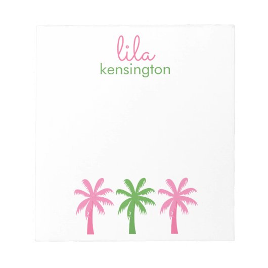 Preppy Palm Trees Personalisiert Notepad Notizblock (Vorderseite)